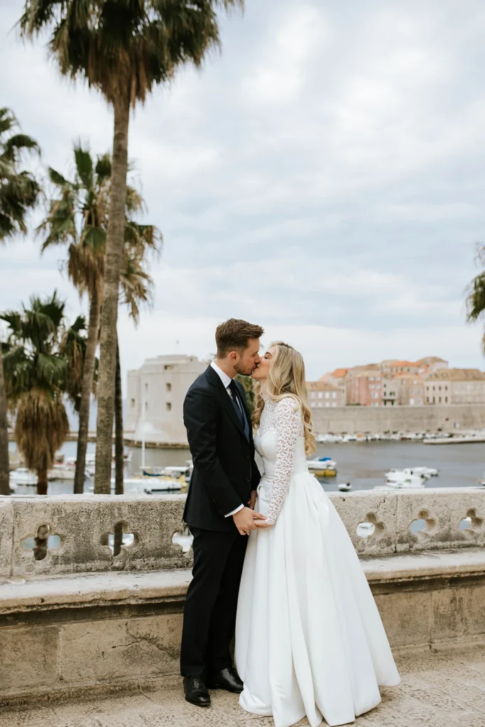 husband kissing his wife