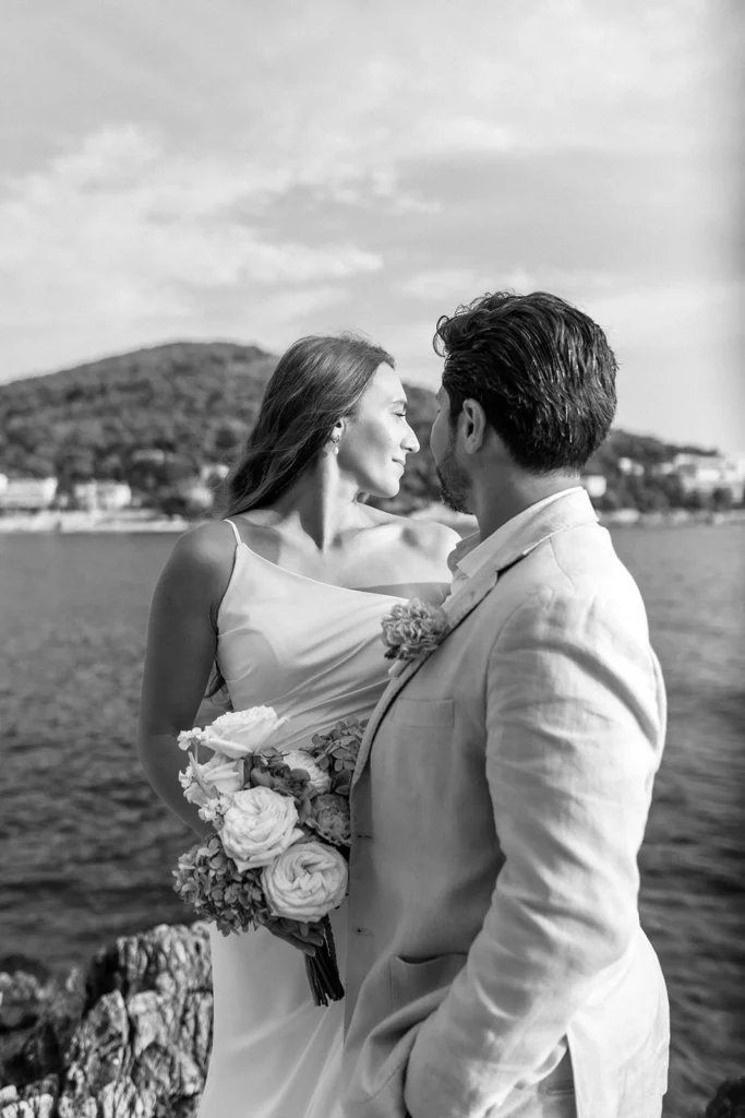 black and white photo of husband and wife