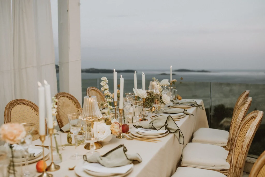 intimate wedding table set